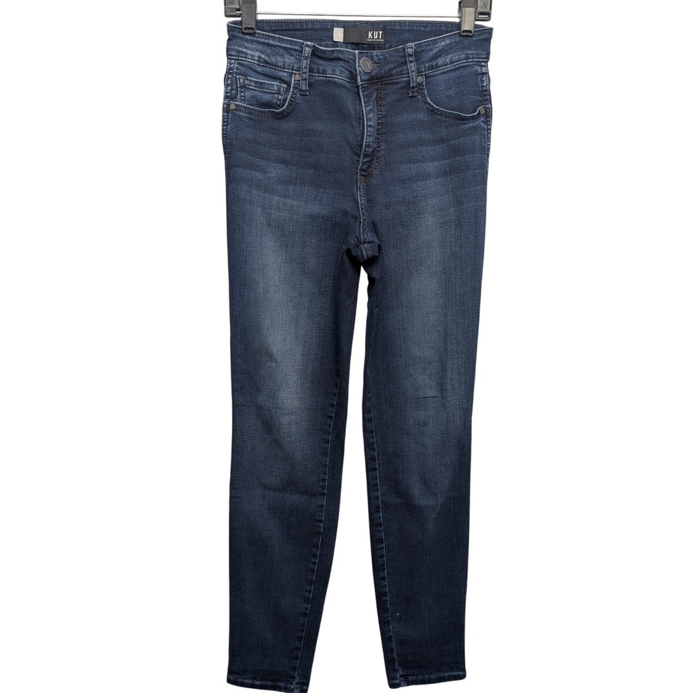 KUT from the Kloth Skinny Jeans Womens 2 Blue Dark Wash Stretch Denim